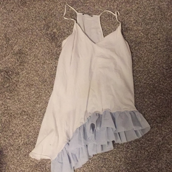 Zara Other - white and blue tank
